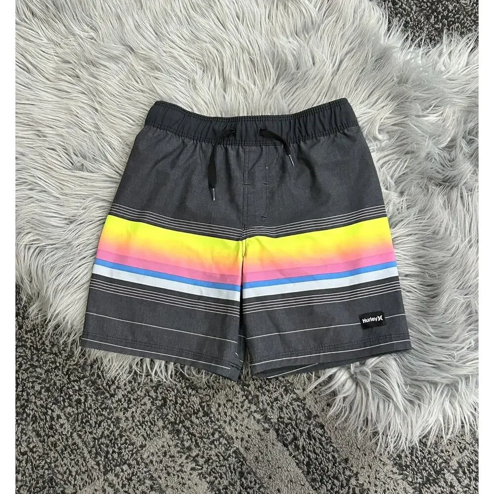 Hurley Boys Colorblock UPF‎ 50 Swim Trunks Size 5/6